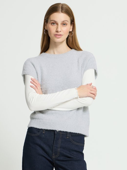 Damen Strickpullover kurzarm IHANILES