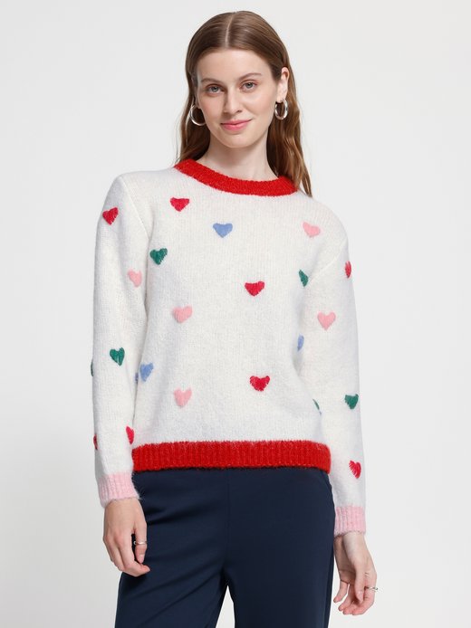 Damen Strickpullover langarm IHBELABLUE