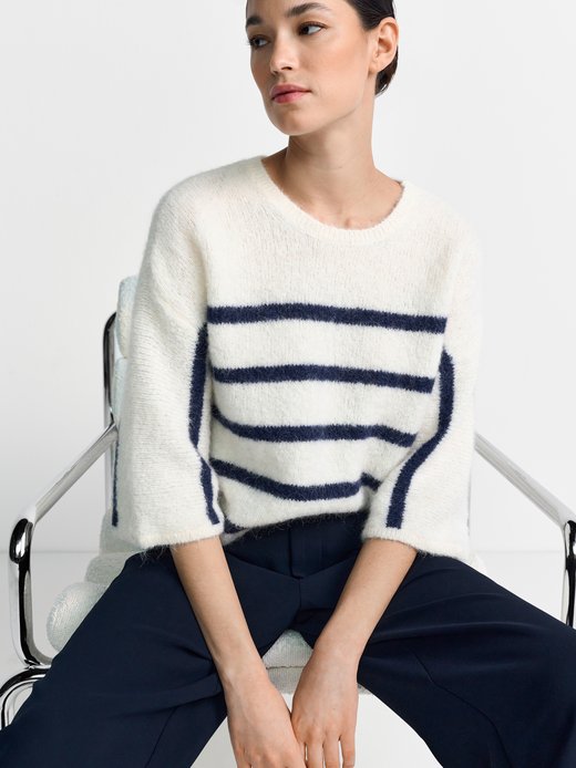 Damen Strickpullover mit Alpaka- und Woll-Anteil