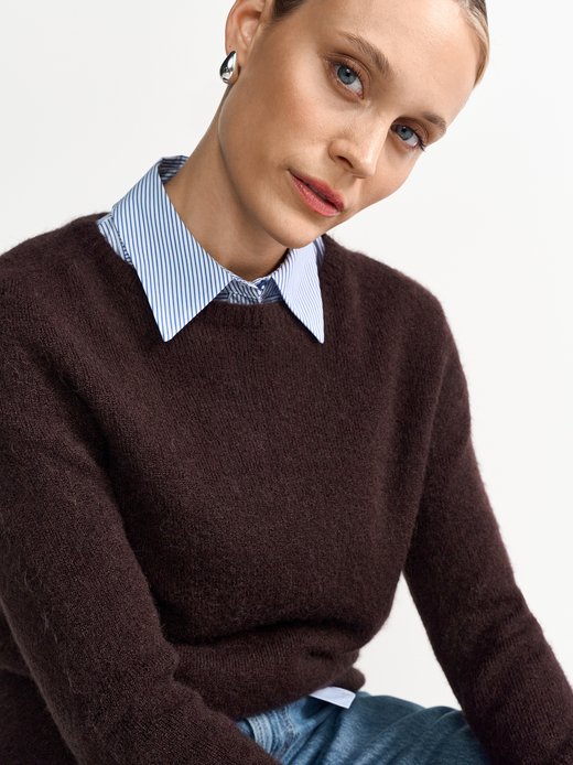 Damen Strickpullover mit Alpakaanteil