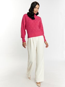 Damen Strickpullover mit Perlen