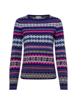 Artikelbild Damen Strickpullover von brookshire in royal pink gemustert