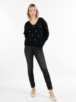 Artikelbild Damen Strickpullover von MyMo in schwarz gemustert