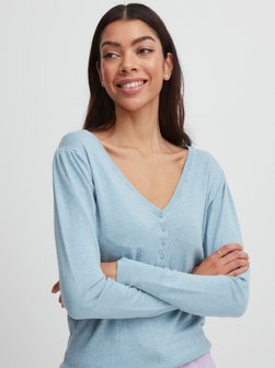 Artikelbild Damen Strickpullover von B.Young in blau uni