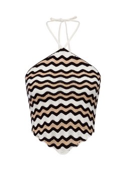 Artikelbild Damen Stricktop - NMSadie von Noisy May in beige ecru gestreift