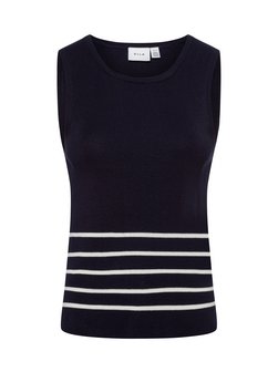 Artikelbild Damen Stricktop - Vikippa von Vila in marine weiß gestreift