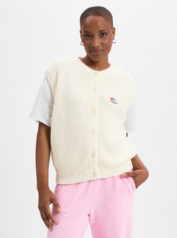 Artikelbild Damen Strickweste mit Alpaka-Anteil - Crashway von american vintage in ecru uni
