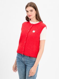Artikelbild Damen Strickweste mit Alpaka-Anteil - East von american vintage in rot uni