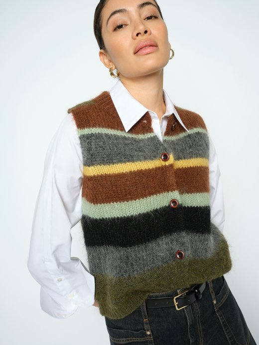 Damen Strickweste mit Woll- und Mohair-Anteil - MMEsti