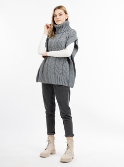 Artikelbild Damen Strickweste von Dreimaster in grau uni