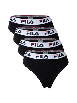 Artikelbild Damen String 4er Pack von FILA in schwarz uni