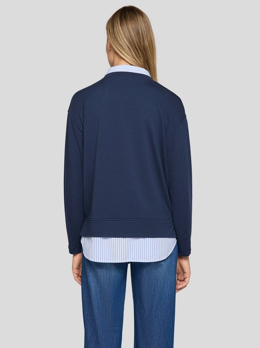 Damen Sweatshirt mit Bluseneinsatz