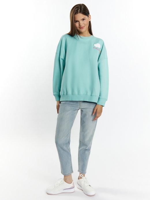 Damen Sweatshirt mit Rundhalsausschnitt