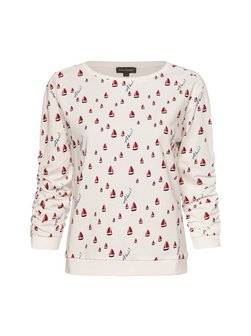 Artikelbild Damen Sweatshirt von Franco Callegari in weiß rot gemustert