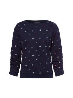Artikelbild Damen Sweatshirt von Franco Callegari in marine weiß gemustert