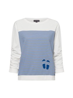 Artikelbild Damen Sweatshirt von Franco Callegari in ecru blau gestreift