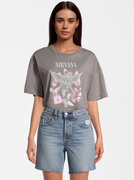 Nirvana t shirt damen hotsell