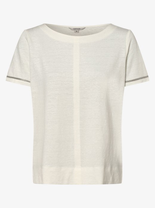 comma casual identity Damen T-Shirt aus Leinen-Mix online kaufen