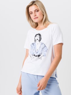 Artikelbild Damen T-Shirt von TUZZI in blau mehrfarbig bedruckt