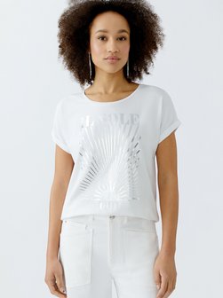 Artikelbild Damen T-Shirt von Oui in weiß bedruckt