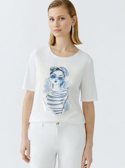 Artikelbild Damen T-Shirt von Oui in weiß bedruckt