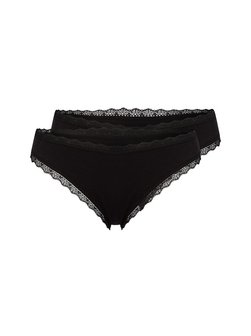 Artikelbild Damen Tanga im 2er-Pack von Snocks in schwarz uni