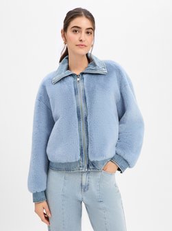 Damen Teddy-Jeansjacke