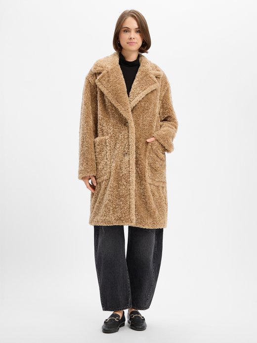 Damen Teddyfell-Mantel - Catedy