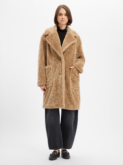 Damen Teddyfell-Mantel - Catedy