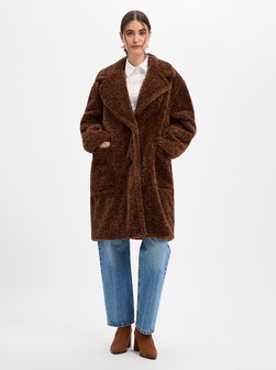 Damen Teddyfell-Mantel - Catedy