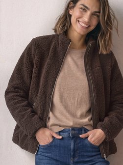 Damen Teddyfelljacke
