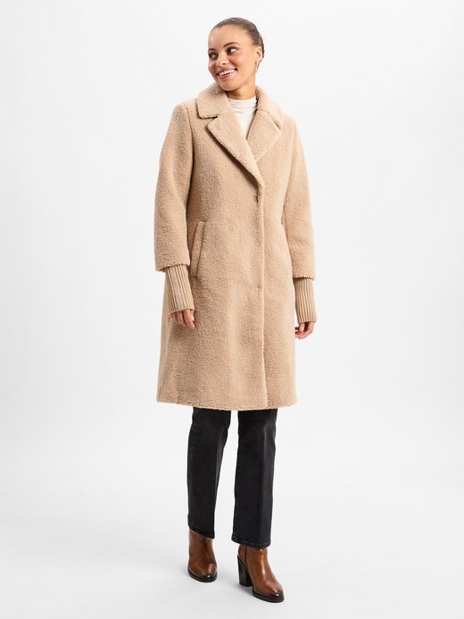 Damen Teddymantel
