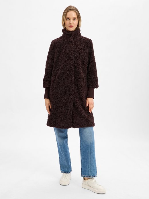 Damen Teddymantel