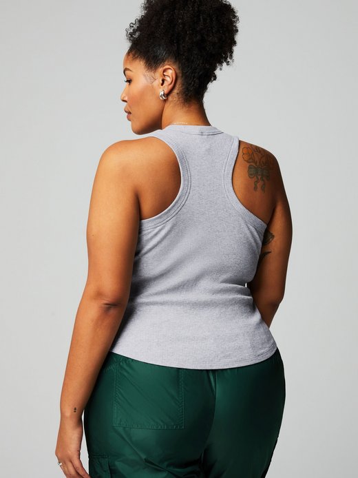 Damen Top High Neck Rib mit integriertem BH