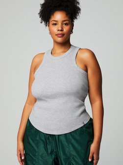 Damen Top High Neck Rib mit integriertem BH