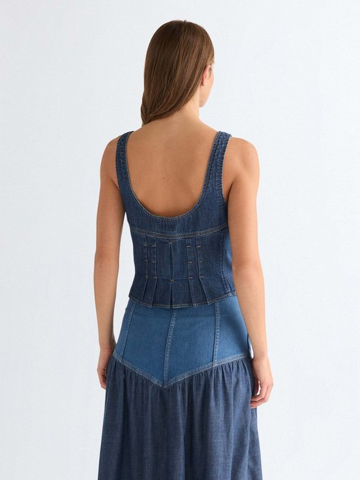 Damen Top - Pleated Corset