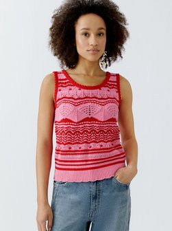 Artikelbild Damen Top von Oui in pink gestreift