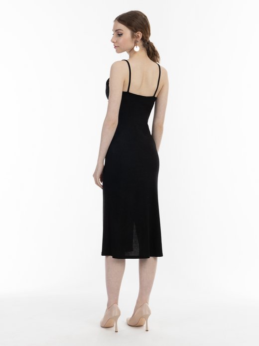 Damen Trägerkleid midi