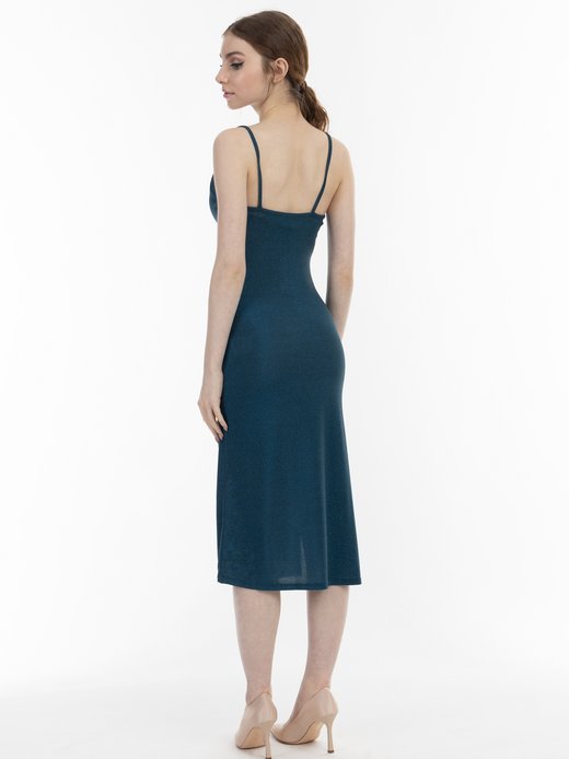 Damen Trägerkleid midi
