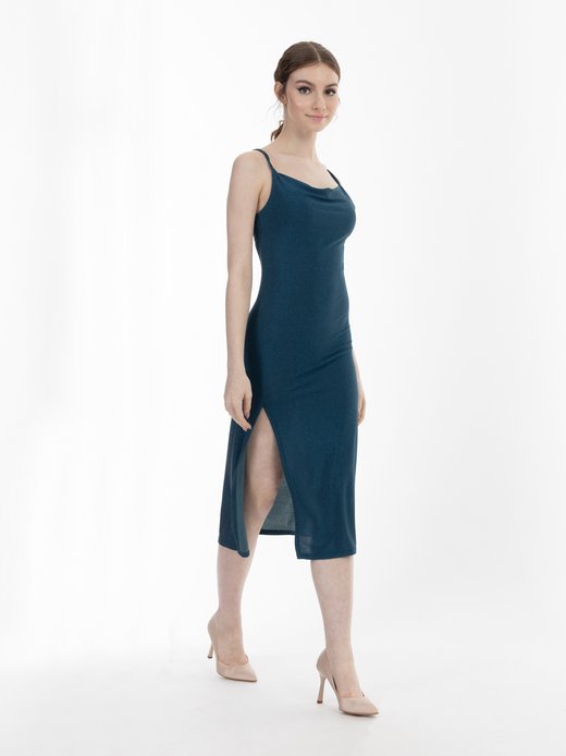 Damen Trägerkleid midi
