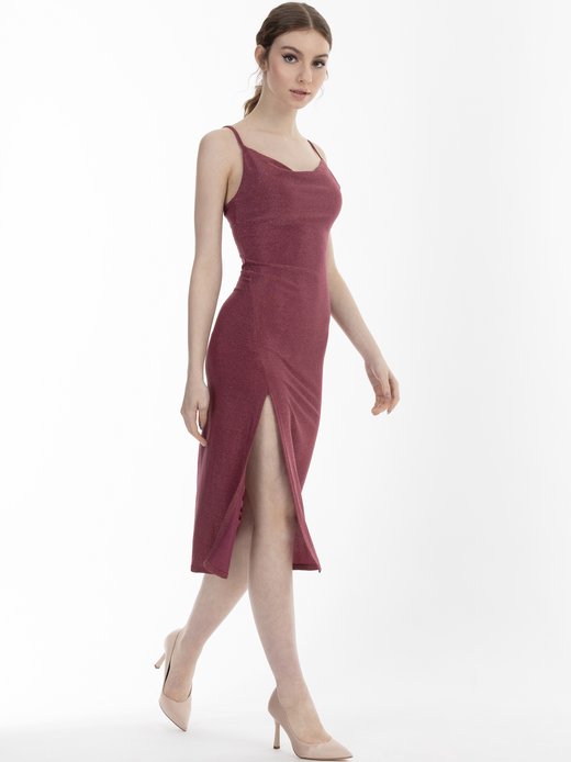 Damen Trägerkleid midi