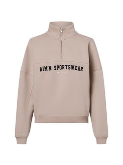 Artikelbild Damen Troyer - Varsity Sweat Half Zip von Aim'n in beige uni
