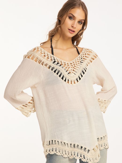 Damen Tunika mit Häkelpart