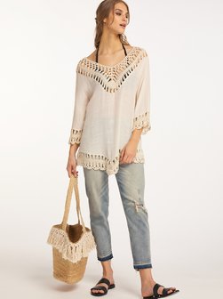 Damen Tunika mit Häkelpart