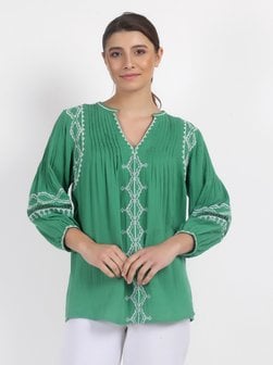 Artikelbild Damen Tunikabluse von Vicci Germany in grün bedruckt