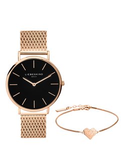 Damen Uhr & Armband  -  Minimalistic Hearts