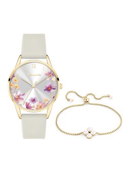 Damen Uhr & Armband Set  -  Flower Combination