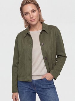 Damen Velours-Hemdjacke