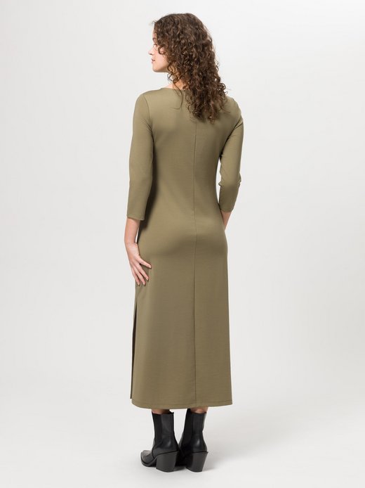 Damen Wadenlanges Jersey-Kleid