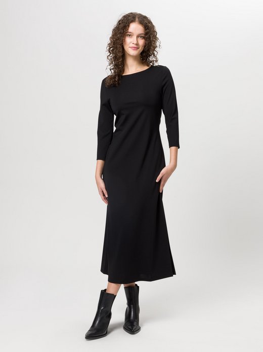 Damen Wadenlanges Jersey-Kleid